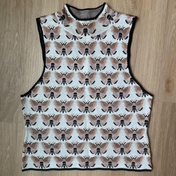 Anthropologie Tops - Anthropologie Maeve Sarah Gordon Mockneck Sz S Vest Top Knit Bees